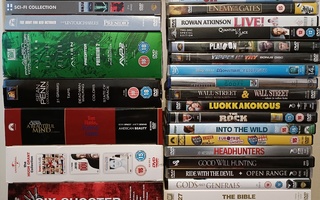 Noin 70 dvd-elokuvaa ja tv-sarjaa