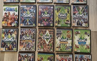 Sims PC pelejä todella iso setti! 19 kappaletta! Hyviä