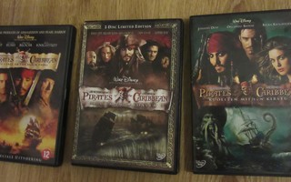 Pirates Of The Caribbean elokuvat 3 kpl DVD