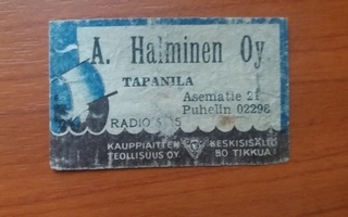 TT ETIKETTI - TAPANILA A.HELMINEN OY RADIO 5 5  T-0045