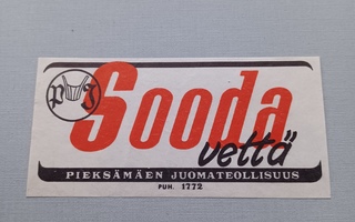 Sooda vettä Pieksämäki etiketti