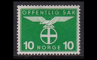 Norja 46 ** Virkamerkki 10 öre (1942)