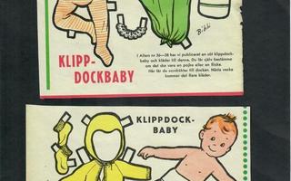 Paperinukke - Paperinukke vauva vaatteineen vuodelta 1963