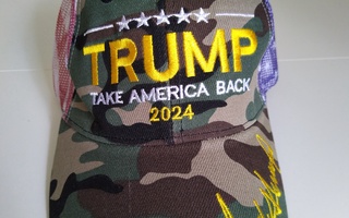 TRUMP - TAKE AMERICA BACK 2024  CAMO VERKKOLIPPIS *UUSI!*