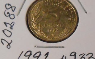 RANSKA  5 Centimes  v.1992  KM#933  Circ