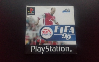PS1: FIFA 99 pelin manuaali, suomi, ruotsi englanti ym.