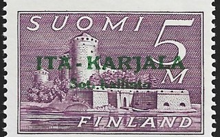 1941 Itä-Karjala  5 mk Vihreä lisäpainama ** LaPe 13