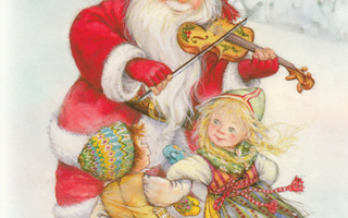 LISI MARTIN: Joulupukki soittaa viulua,lapset tanssivat VIRO