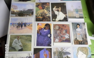 Taiteija   postikortteja  16 kpl  puhtaat kirjoittamatomat