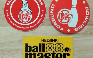 Keilailutarrat Ballmasters 1988 Helsinki ja Dansk Bowling