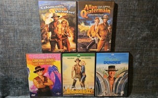 KROKOTIILIMIES 1,2,3 + 2 kpl. DVD , SUOMIJULKAISUT , 5 kpl.