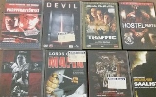 DVD - elokuvia , 1kpl -3 e , kaikki - 15 e