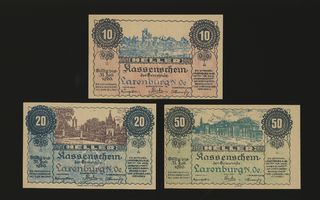 Itävalta Notgeld 10, 20, 50 Heller, Larenburg 1920