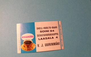 TT-etiketti Shell huolto baari, Soini / Sekatavarakauppa