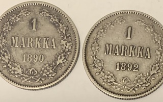 1 markka 1890, 1892