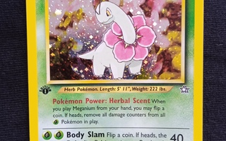Pokemon kortti Meganium 10/111 1st edition holo