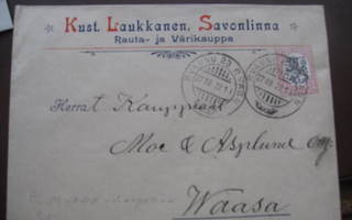 Firmakuori Kust. Leppänen Savonlinna vuodelta 1922