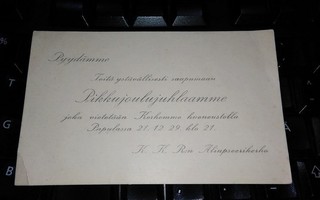 Karjalan Kaartin Rykmentti Viipuri Kutsukortti 1929 PK70
