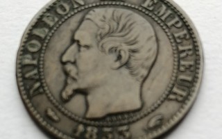 Ranska  5 Centimes 1853 A,