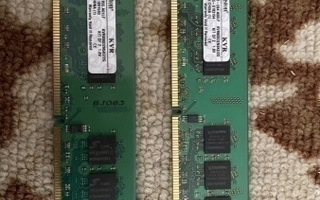 2kpl x 1gb muistit = 2gb. DDR2, 2GB , PC2 800