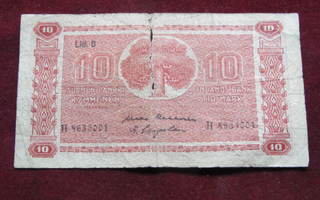 10 markkaa 1945 Litt.B