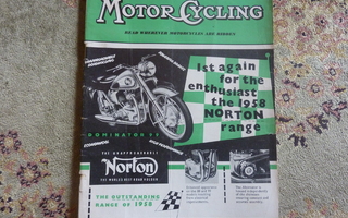 Motor Cycling  october -57 , Royal Enfield  + sivuvaunu