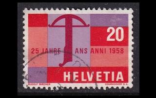 Sveitsi 655 o Alkuperämerkit 25v varsijousi (1958)