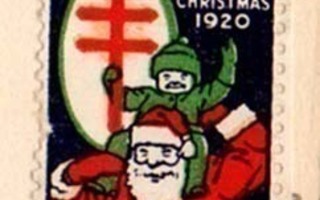 JOULUMERKKI USA 1920 / Healthy new year - joulupukki, lapsi.
