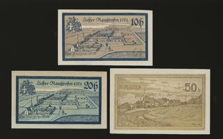 Itävalta Notgeld 10, 20, 50 Heller, Ranshofen 1920