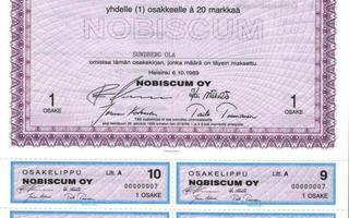 1989 Nobiscum Oy, Helsinki pörssi osakekirja