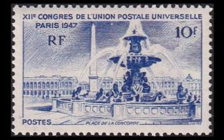 Ranska 781 ** UPU 10 Fr (1947)