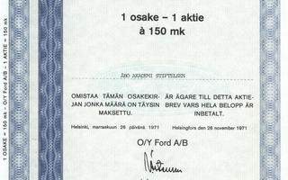 1971 Ford O/y, Helsinki pörssi osakekirja