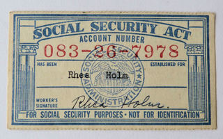 Sosiaaliturvakortti - Social Security Card 1948