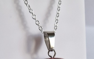 Rubiini Zoisiitti kiviriipus + 925 hopeaketju 45 cm
