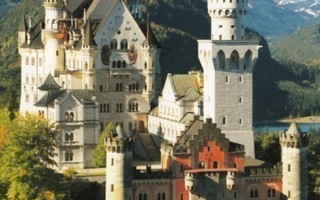 Neuschwanstein linna, lähikuva (isohko kortti)