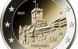 2€ Juhlaraha Saksa 2022/1 (A,D,F,G,J) Thuringen