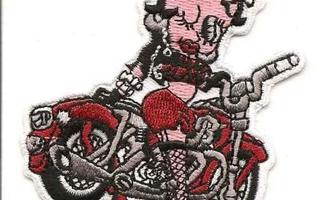 Betty Boop on Motorcycle - Uusi kangasmerkki
