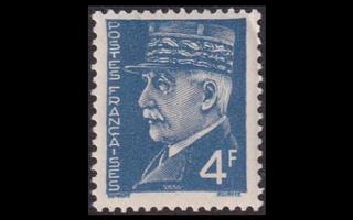 Ranska 579 ** Käyttösarja Pétain 4 Fr (1942)