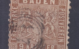 Saksa Reich Baden 1862 Mi 15 Mi 100€