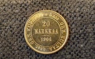 20 markkaa 1904 kulta