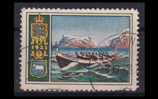 Tanska joulumerkki 20 o Fär-saarelainen vene ja vaakuna (19