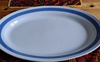 Sinivalko Arabia, tarjoilulautanen, 25 x 36 cm