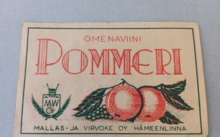 Omenaviini Pommeri Hämeenlinna etiketti