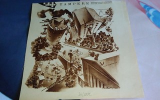 Tampere ilmaperspektiivistä piirrettynä leike1932