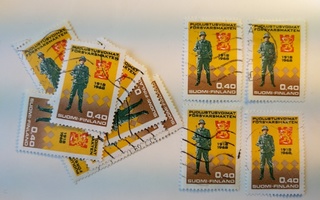 Puolustuslaitos 50 vuotta 1968 postimerkki 0,40 mk