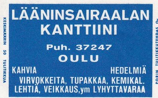 Oulu. Lääninsairaalan kanttiini . b401