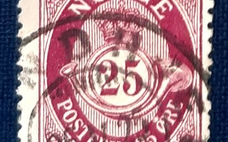 Norja 1893-98  Postitorvi purppura 25  3 ö  o
