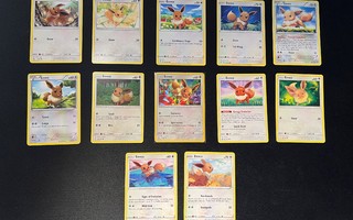 12 kpl Erilaisia Eevee Pokemon kortteja #5