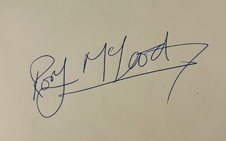 Rory McLeodin nimikirjoitus paperilla