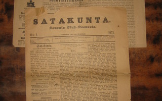 Sanomalehti  Satakunta  2kpl 1800-luku